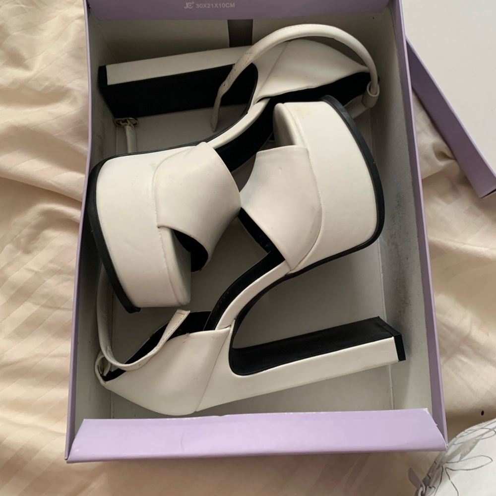 Elegant White Platform Heels